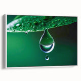 Vintage poster art of a water-themed close-up on a framed canvas, featuring black and colorful art.