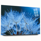 Large abstract wall art print on acrylic, featuring swirling blue and green patterns, ideal for bedroom or dining room decor.