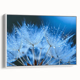 Framed canvas featuring a close-up water design in vibrant blue and green tones, ideal for extra large living room wall art.