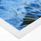 Art deco poster featuring a close-up water design in blue and gray tones on rolled canvas, suitable for dining room wall art.