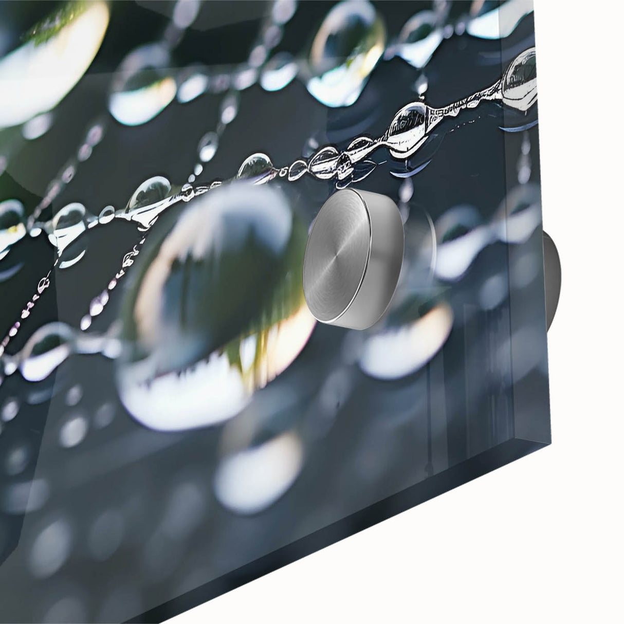 Mid-century modernist large abstract wall art featuring swirling blue and green tones on acrylic glass.