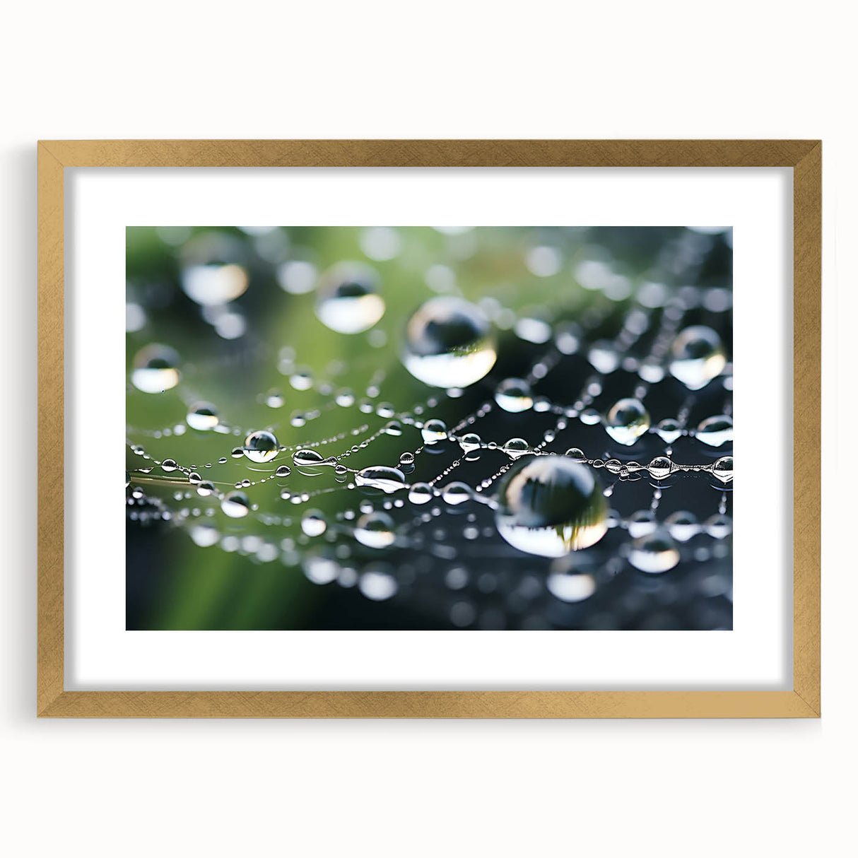 Extra large abstract art print featuring textured patterns in shades of blue and beige on a gold-framed canvas.