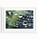 Abstract art print featuring close-up water design in blue and white tones, framed with a white mat.