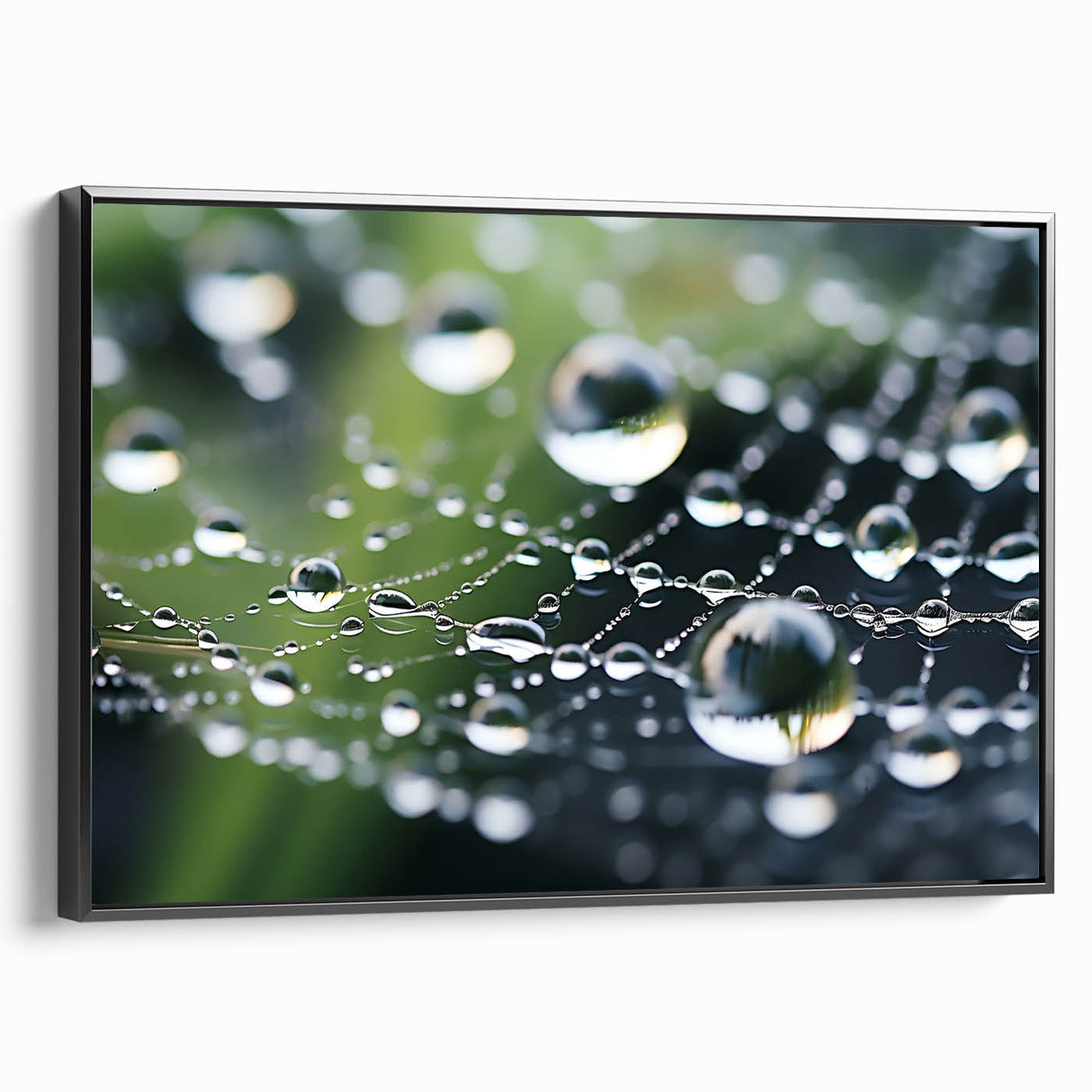 Black and white framed canvas depicting a close-up water landscape, ideal for bedroom wall decor.