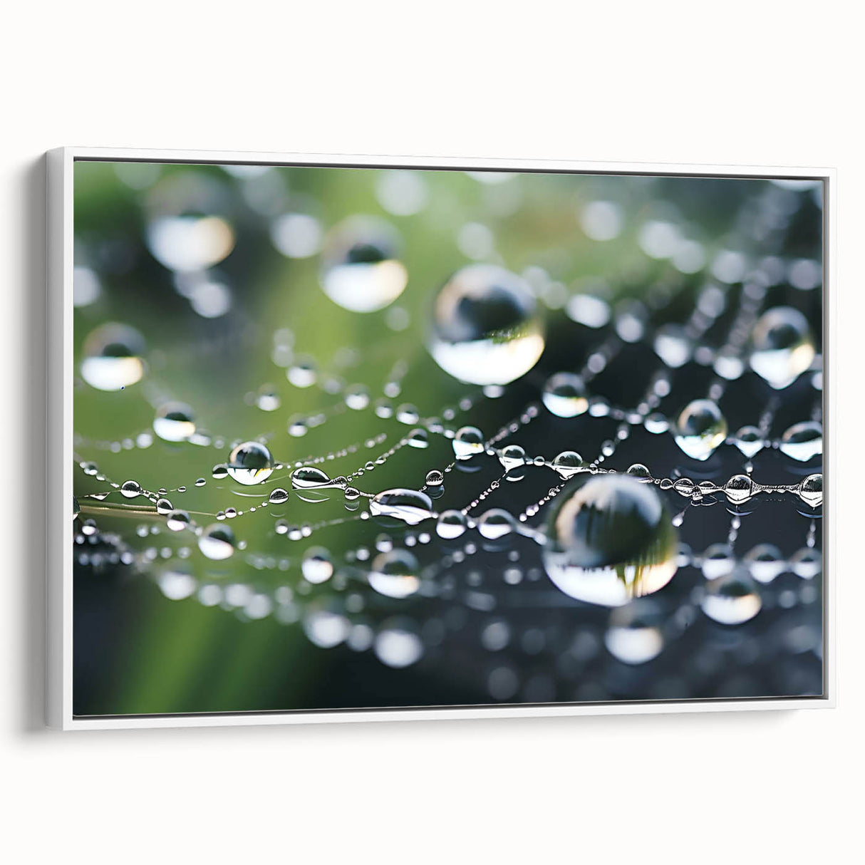 Extra large framed canvas depicting a vintage poster art of colorful, detailed water designs on a black background.
