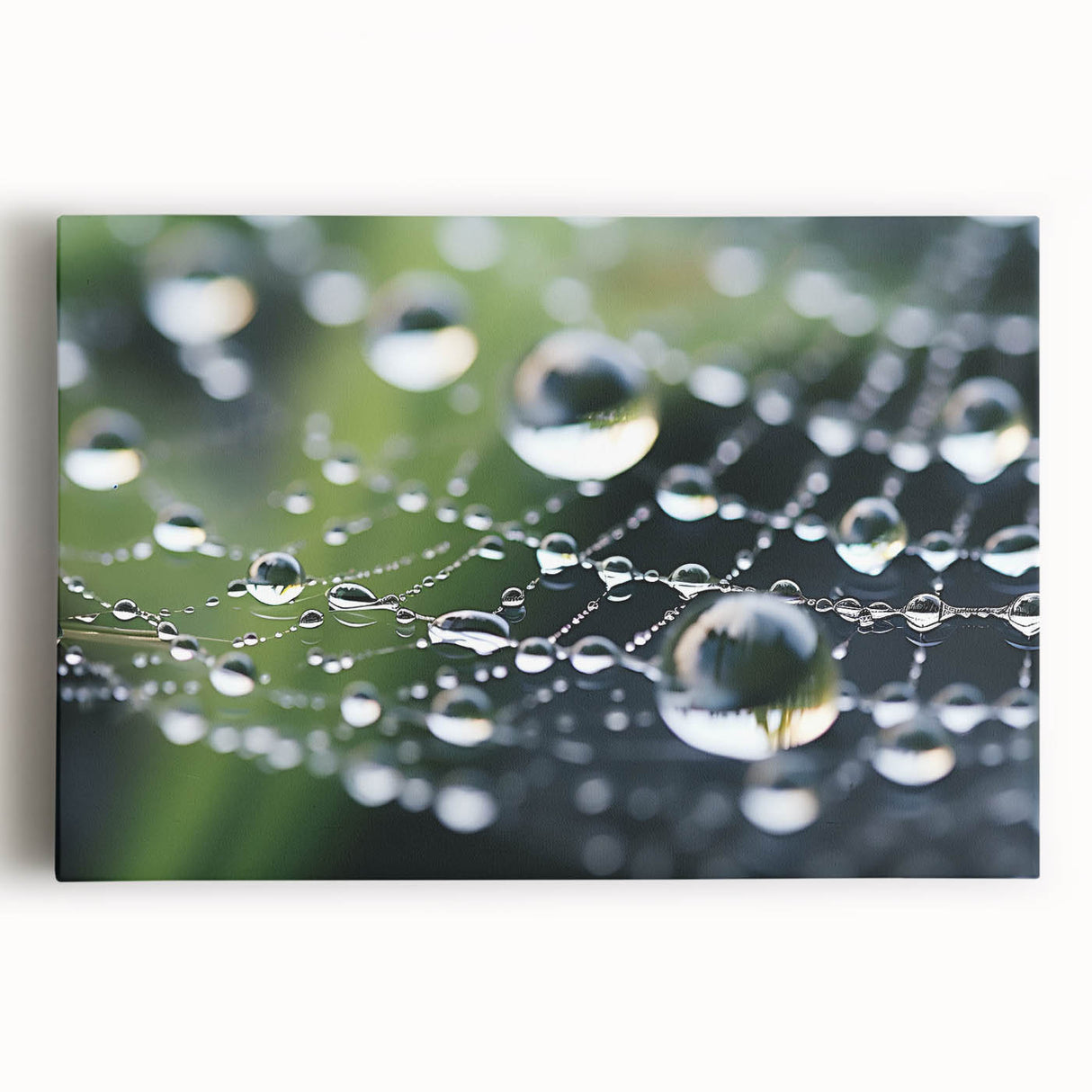 Black and white close-up photo of water ripples on stretched canvas, ideal for kitchen wall art.