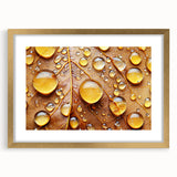Extra large abstract art print featuring textured waves in blue and green tones on a framed gold mat.