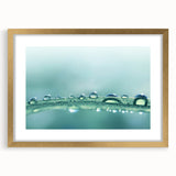 Gold-framed abstract art print featuring textured blue and white swirls, ideal for extra large wall art in living rooms.