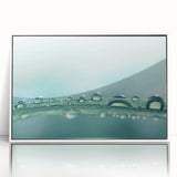 Art deco poster featuring close-up water design in blue and white tones on framed acrylic, ideal for modern nursery decor.