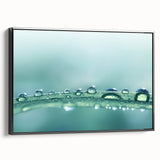 Black and white framed canvas featuring a close-up water landscape, ideal for bedroom wall art.