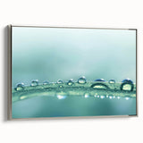 Framed canvas featuring a close-up landscape art painting with vibrant water motifs in a vintage poster style.