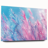 Large abstract acrylic print featuring swirling blue and teal patterns, ideal for bedroom or dining room decor.