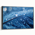 Black and white framed canvas depicting a close-up water landscape, ideal for bedroom wall art.