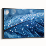 Black and white framed canvas depicting a close-up water landscape, ideal for bedroom wall art.