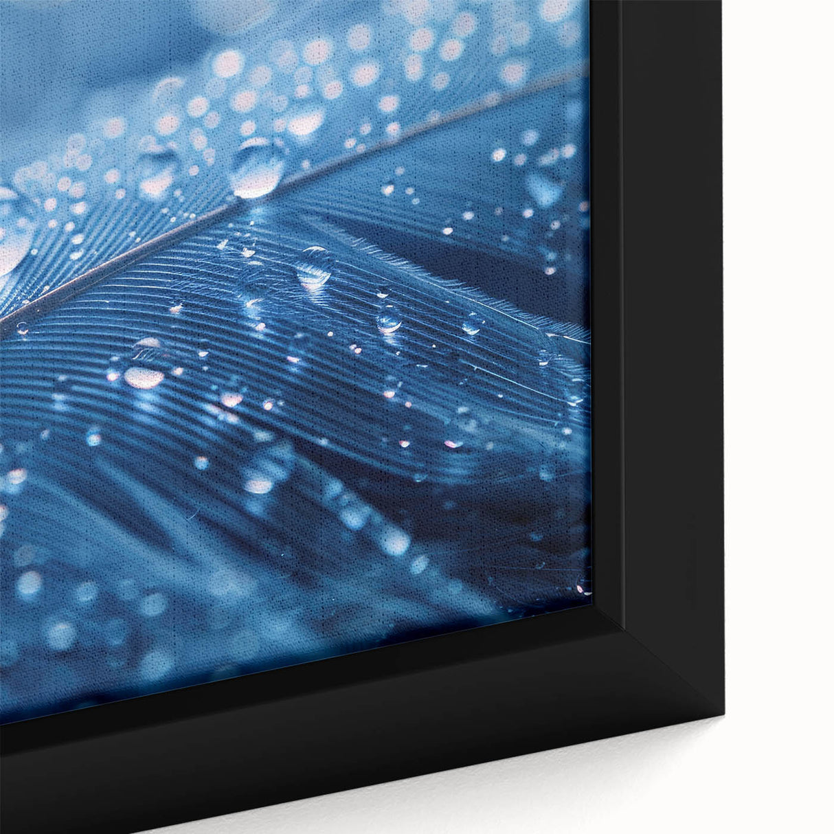 Framed canvas depicting a close-up of water in grayscale, ideal for bedroom wall art with a vintage poster style.