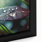 Close-up of a textured black wall art piece with colorful accents on a framed canvas, ideal for living room decor.