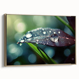Framed canvas featuring a close-up water design in muted blue and gray tones, ideal for bedroom wall decor.