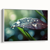 Vintage poster art of a close-up water design in vibrant colors on a large framed canvas, suitable for living room decor.