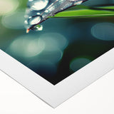 Art deco poster featuring a close-up of water ripples in muted blue and gray tones on rolled canvas.