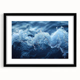 Extra large abstract art print featuring a colorful, textured water design on a black framed canvas.