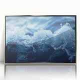 Mid-century modernist art featuring close-up water design in silver frame, ideal for nursery wall decor.