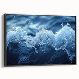 Black and white framed canvas depicting a close-up water landscape, ideal for bedroom wall decor.