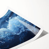 Extra large wall art featuring line art flowers in black on white, rolled print format.