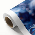 Art Deco style poster featuring close-up water design in blue tones on rolled canvas, suitable for nursery wall art.