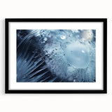 Extra large abstract art print featuring a textured, colorful water design in a black frame with mat.
