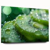Close-up water design in blue and white on acrylic glass, suitable as large abstract wall art for bedrooms or dining areas.