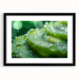 Extra large abstract art print featuring colorful, textured close-ups of water, set in a black frame with mat.