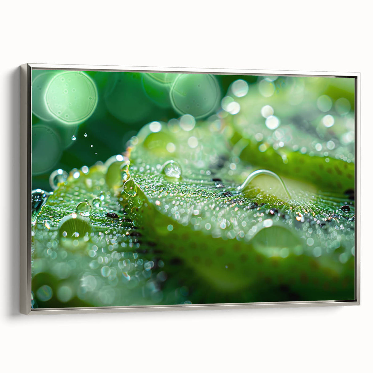 Framed canvas depicting a vintage-style landscape with colorful flora and a black background, ideal for living room decor.