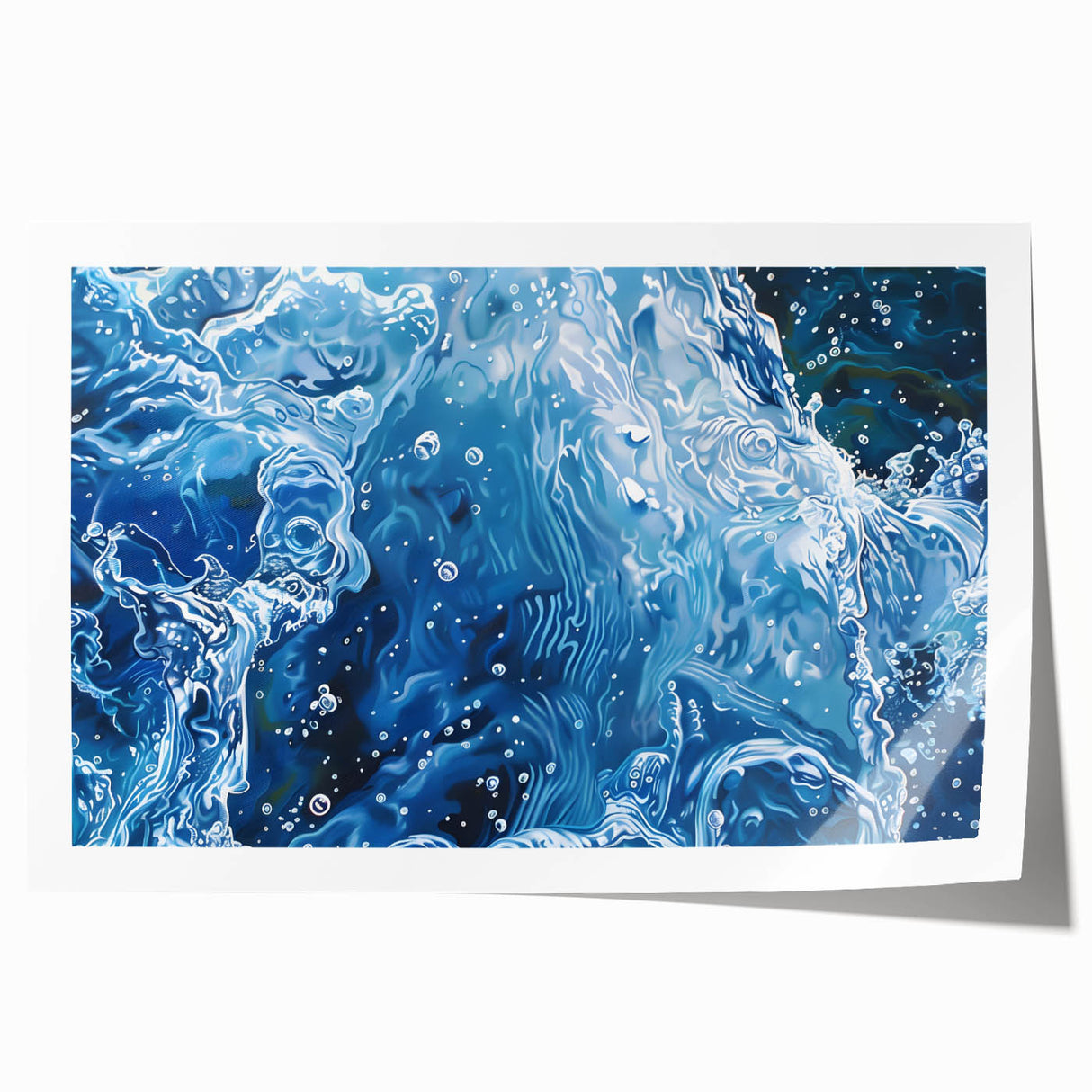 Close-up floral image on rolled print with vibrant green and pink tones, suitable for dining room or bathroom decor.