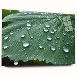 Large abstract wall art depicting water close-ups in blue tones on acrylic glass, ideal for bedroom or dining room decor.