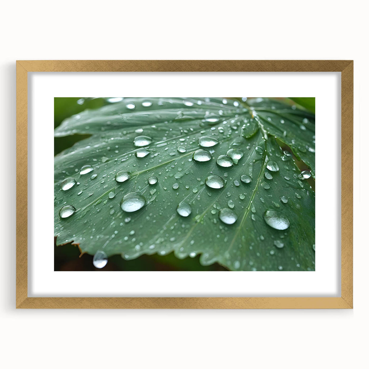 Extra large abstract art print featuring textured blue and green water design in a gold frame, ideal for living room decor.