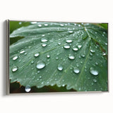 Framed canvas featuring a close-up landscape painting with vibrant water reflections.
