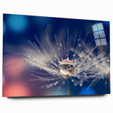 Large abstract wall art on acrylic glass depicting flowing water in blue and gray tones.