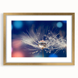 Extra large abstract art print featuring a textured, colorful water design on a gold-framed canvas.