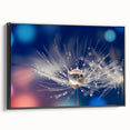 Black and white framed canvas featuring a close-up water design, ideal for bedroom wall decor.