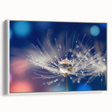 Framed canvas showcasing a close-up landscape painting with vibrant water motifs, ideal for living room decor.