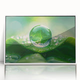 Framed acrylic print of a close-up water design in muted blue and gray tones, suitable for modern nursery wall art.