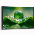 Black and white framed canvas featuring a close-up water landscape, ideal for bedroom wall decor.