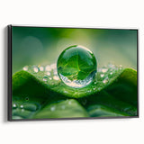 Black and white framed canvas featuring a close-up water landscape, ideal for bedroom wall decor.
