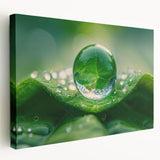 Close-up image of water ripples on a stretched canvas, featuring shades of blue and grey, ideal for kitchen wall art.