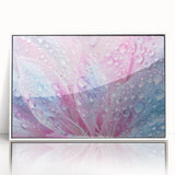 Acrylic print of a close-up water design in muted blue tones, framed in white, suitable for modern nursery decor.