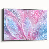 Black and white framed canvas of a close-up water landscape, ideal for bedroom wall art.