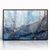 Large abstract wall art featuring swirling blue and green patterns on a framed acrylic, suitable for modern art wall decor.