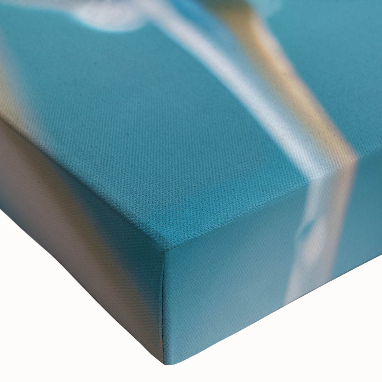 Black and white landscape art painting on stretched canvas, depicting a detailed water design.