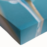 Black and white landscape art painting on stretched canvas, depicting a detailed water design.