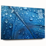 Large abstract wall art depicting water ripples in muted blue and gray tones, acrylic print.